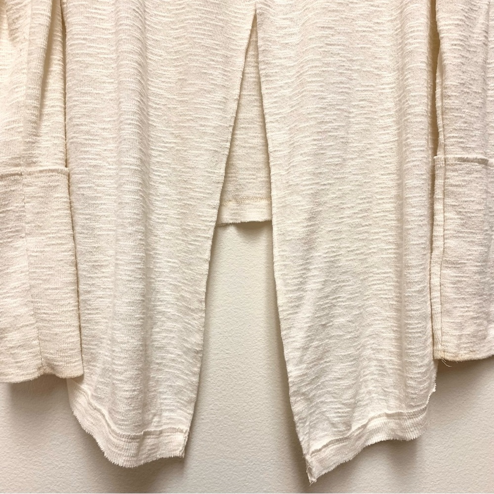 Free People Tara Split Back Turtleneck Top Size Large Ivory Slub Knit‎ - Picture 12 of 14
